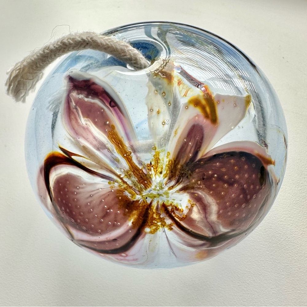 GLASSHOUSE Mount St Helens Ash Art Glass Paperweight Signed Eric Brakken ‘84